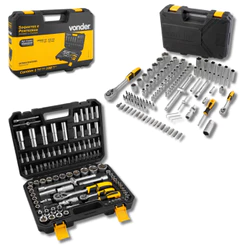 Kit 108 Peças Soquetes Vonder com Catraca 1/2 e 1/4 Pol Profissional Completo