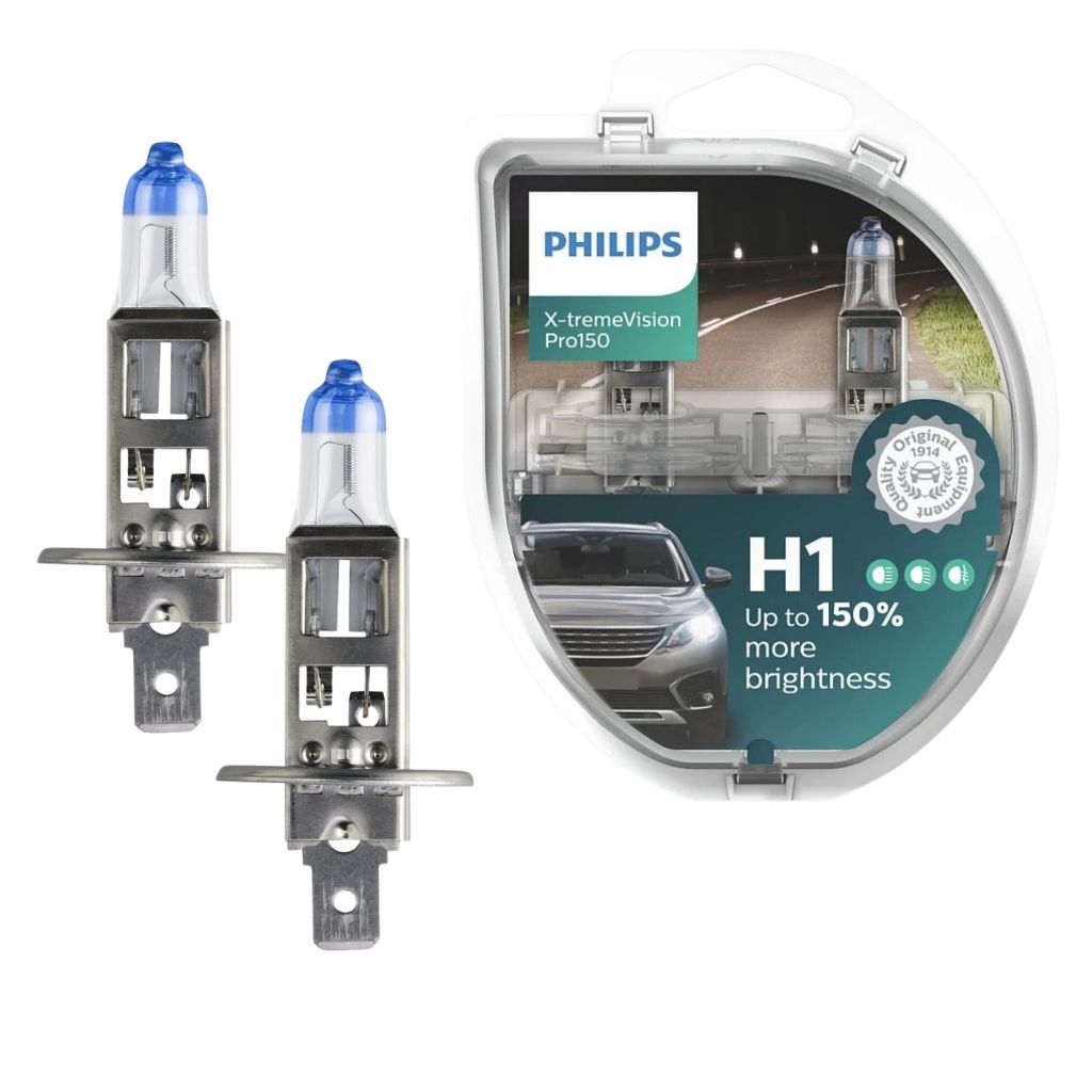 PAR DE LÂMPADAS PHILIPS X-TREME VISION PRO150 H1 FAROL ALTO E BAIXO 55W 3450k 12V em Oferta na Shopee