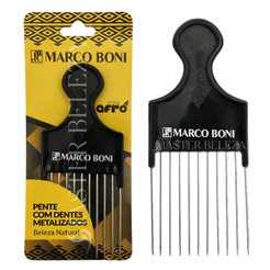 Pente Garfo Com Dentes De Metal Marco Boni Para Penteado De Cabelos Afro Ref 1219