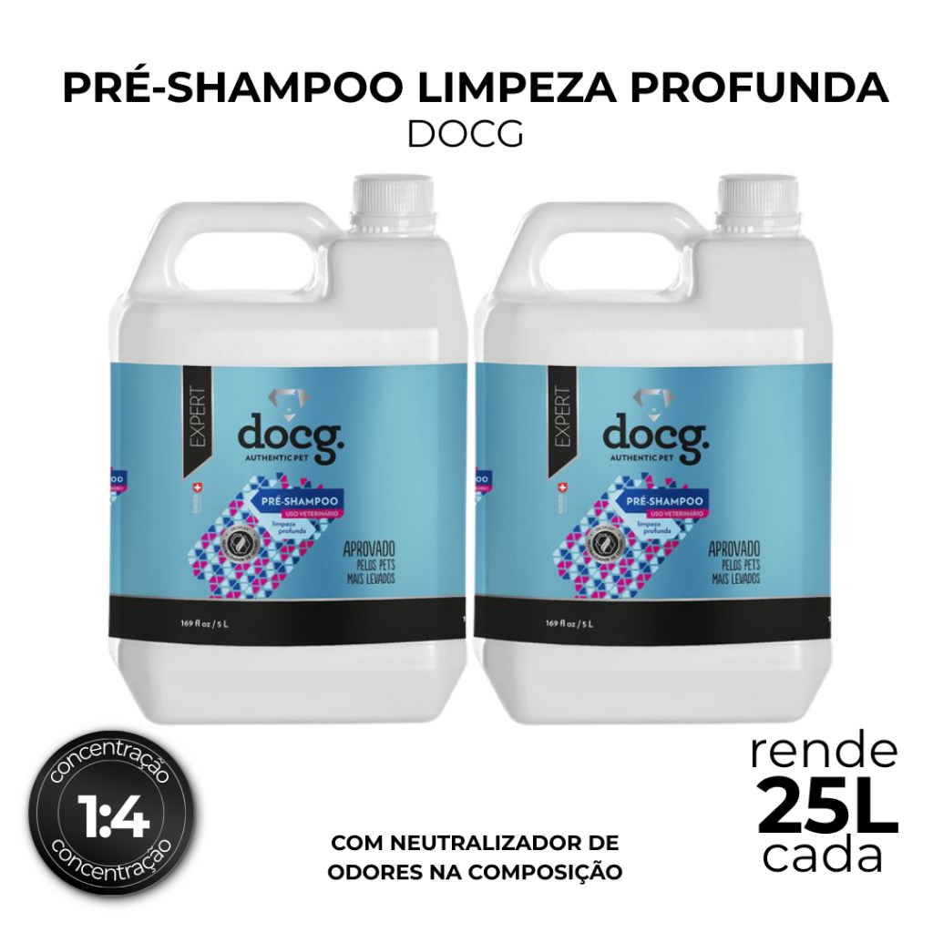 KIT 2 PRÉ SHAMPOO limpeza profunda DOCG | produto pet shop | profissional | RENDE ATÉ 25L CADA