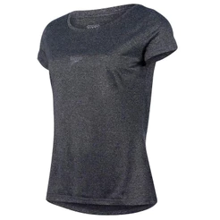 Camiseta Blend Feminina Tecido Mescla Malha Mais Leve e Respirável Speedo - MESCLA PRETO