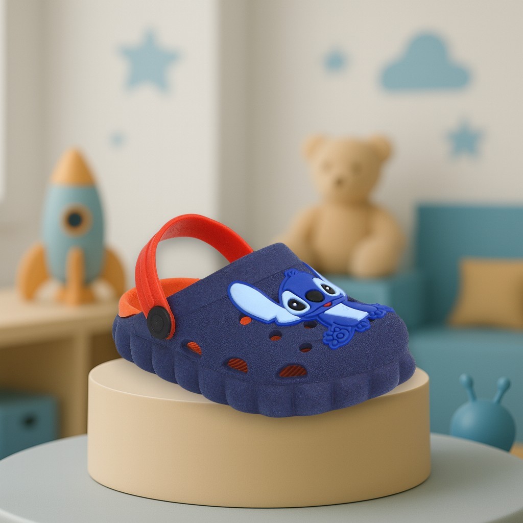 Sandália Chinelo babuche Infantil masculino menino stitch bicolor palmilha removível confortável