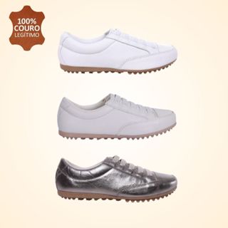 Tênis Feminino Casual De Couro Legítimo e Ajuste Elástico Confortável Para Seu Dia a Dia em Oferta na Shopee