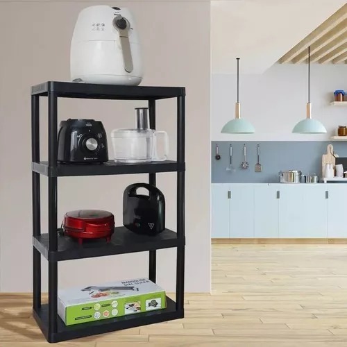 Prateleira Sapateira Multiuso Modular 4 Andares 70x35x134cm Topplast Com Pezinhos Suporta Até 80kg