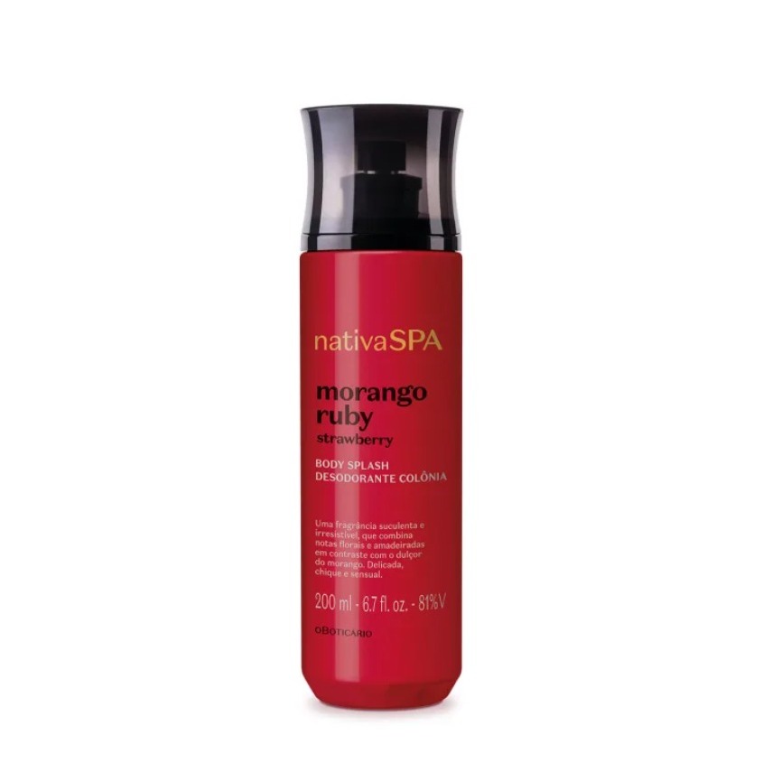 Body Splash Desodorante Colônia Nativa SPA Morango Ruby 200ml O Boticário
