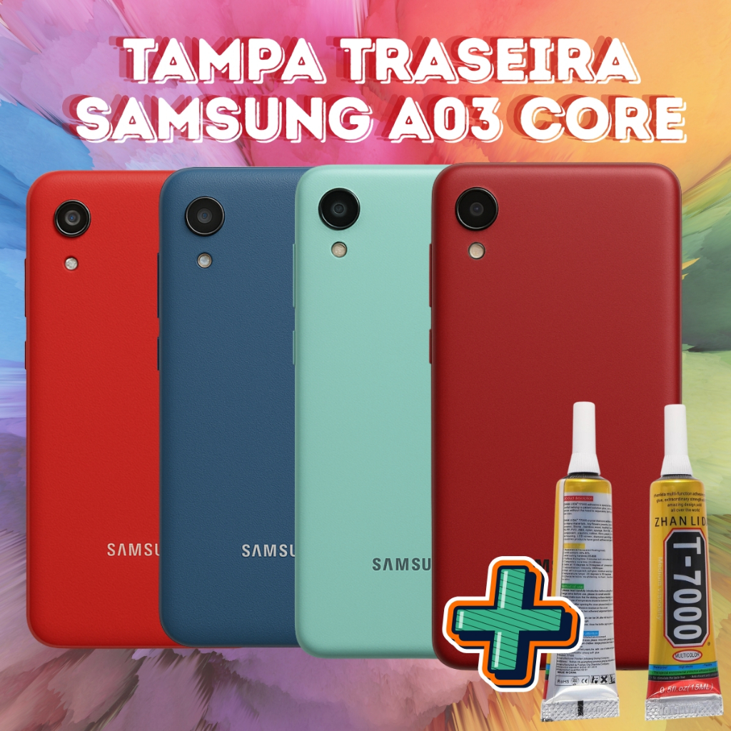Tampa traseira Compátivel  para A03 Core + Cola Aleatório B7000 Ou T7000 15ml
