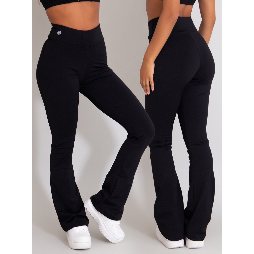 Calça Legging Feminina Flare Peluciada Moda Feminina Fitness em Oferta na Shopee