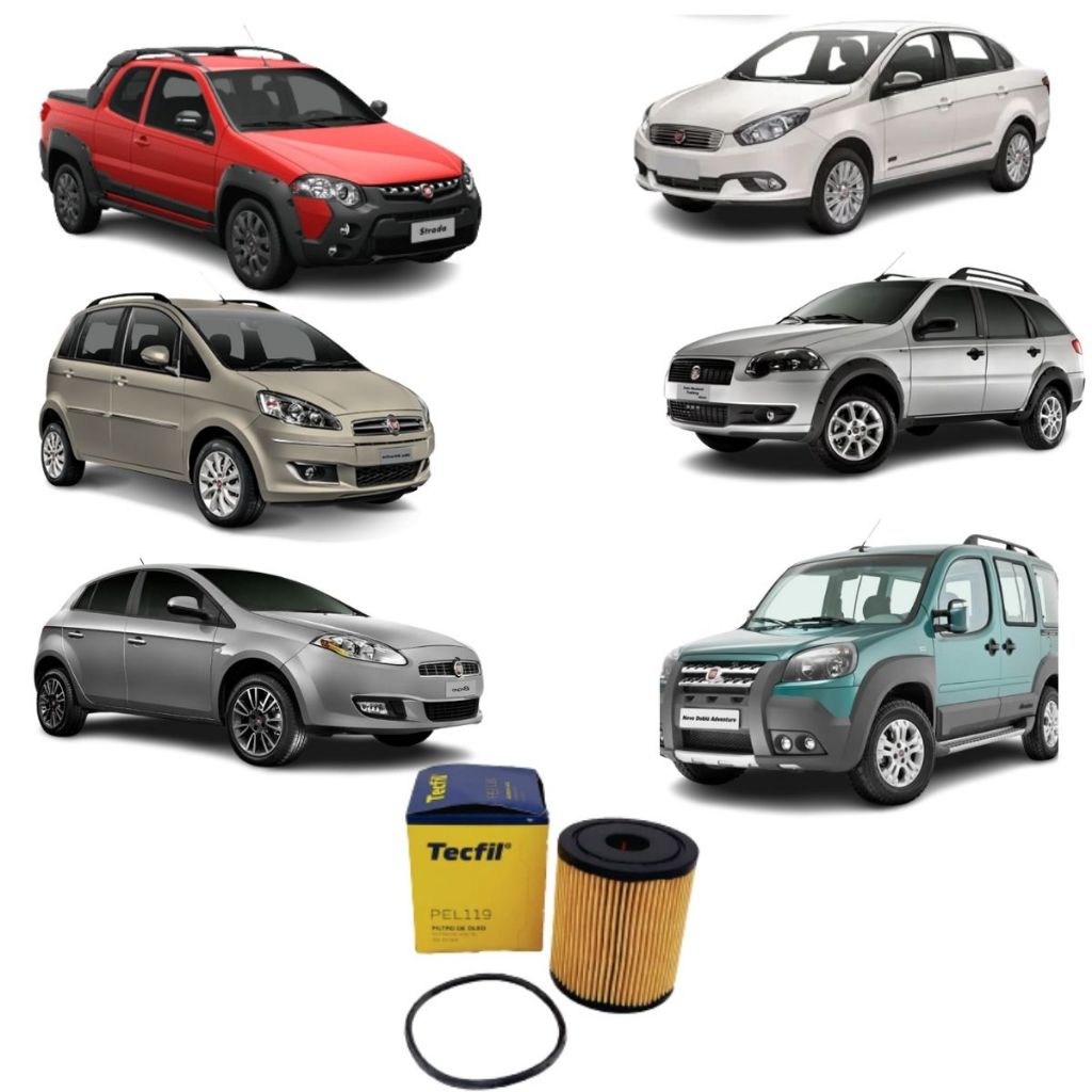 Filtro Oleo Motor Fiat Palio Doblo Idea Bravo Punto GrandSiena Etorq 1.6 1.8 16V PEL119 Tecfil