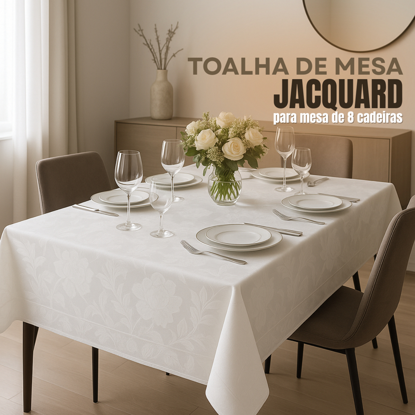 Toalha de Mesa Quadrada 8 Cadeiras Jacquard em Oferta na Shopee