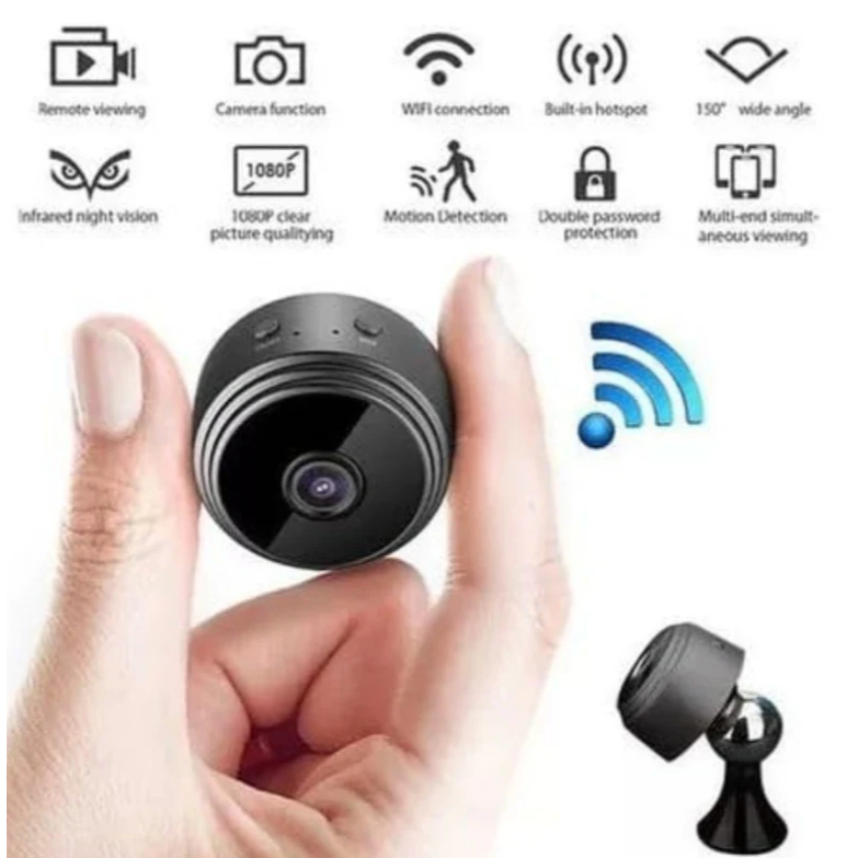 Mini Câmera de Vigilância A9 1080P Wi-Fi Visão Noturna Monitoramento 24h discreto
