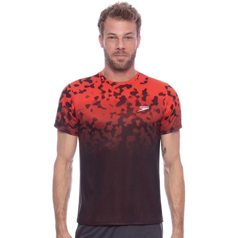 Camiseta masculina Essential Plus Leaf Speedo Fast Dry Manga Curta - PÁPRICA