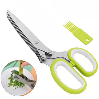 Tesoura De Cozinha Cortar Legume Verdura Com 5 Lâminas/ Com Imã E Abridor De Garrafa em Oferta na Shopee