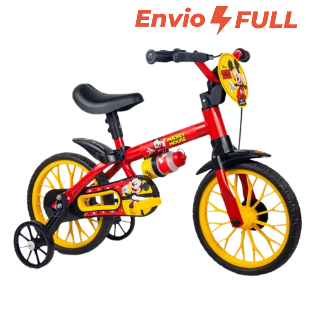 Bicicleta Bicicletinha Infantil Mickey Aro 12 - Nathor em Oferta na Shopee