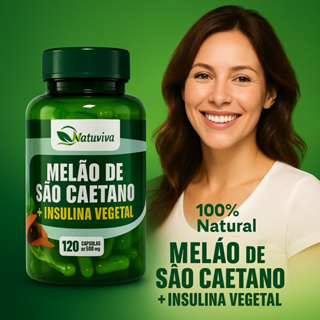 Natuviva - Melão de São Caetano + Insulina Vegetal 500 mg - 120 Cápsulas - Kits Com 1, 2 e 3 Unidades em Oferta na Shopee