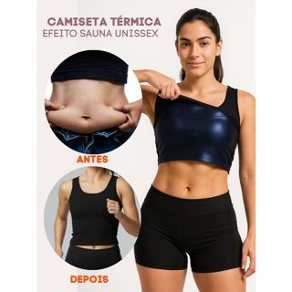 Camiseta Térmica Queima Gordura e Calorias Efeito Sauna unissex em Oferta na Shopee