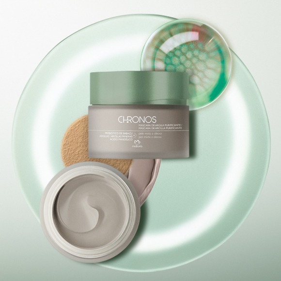 Natura Chronos Máscara de Argila Purificante 70g – Controle de Oleosidade e Poros