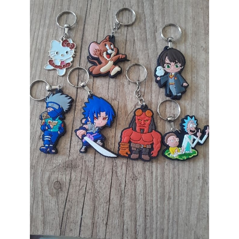Chaveiros Diversos Naruto Hello kitty Hellboy Jerry Harry Potter Rick and Morty