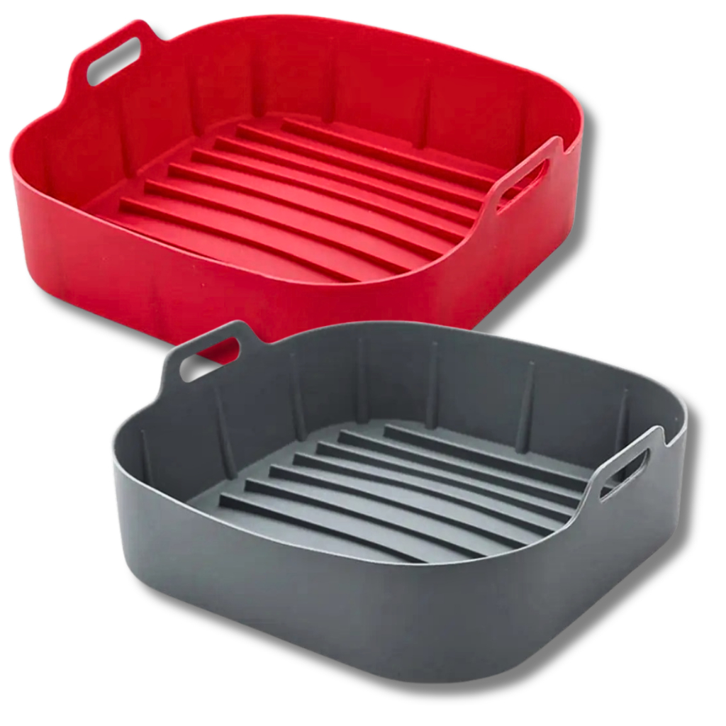 Cesto Airfryer Quadrado Silicone 20cm Reforçado Resistente Forma De Silicone Para Airfryer