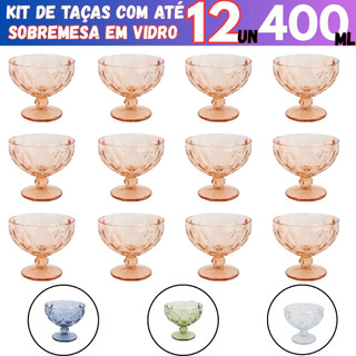 Jogo de Taças de Sobremesa 320ml em Vidro com 4/6/8/12 unidades para Mousse, Sorvete, Fru…