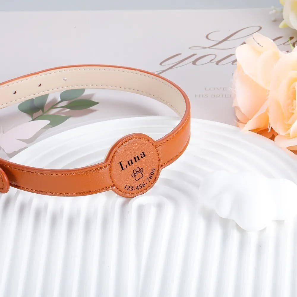 Coleira Personalizada Com Espaço Para Rastreador Airtag Gps Cachorro Cães Pet Nome Telefone em Oferta na Shopee