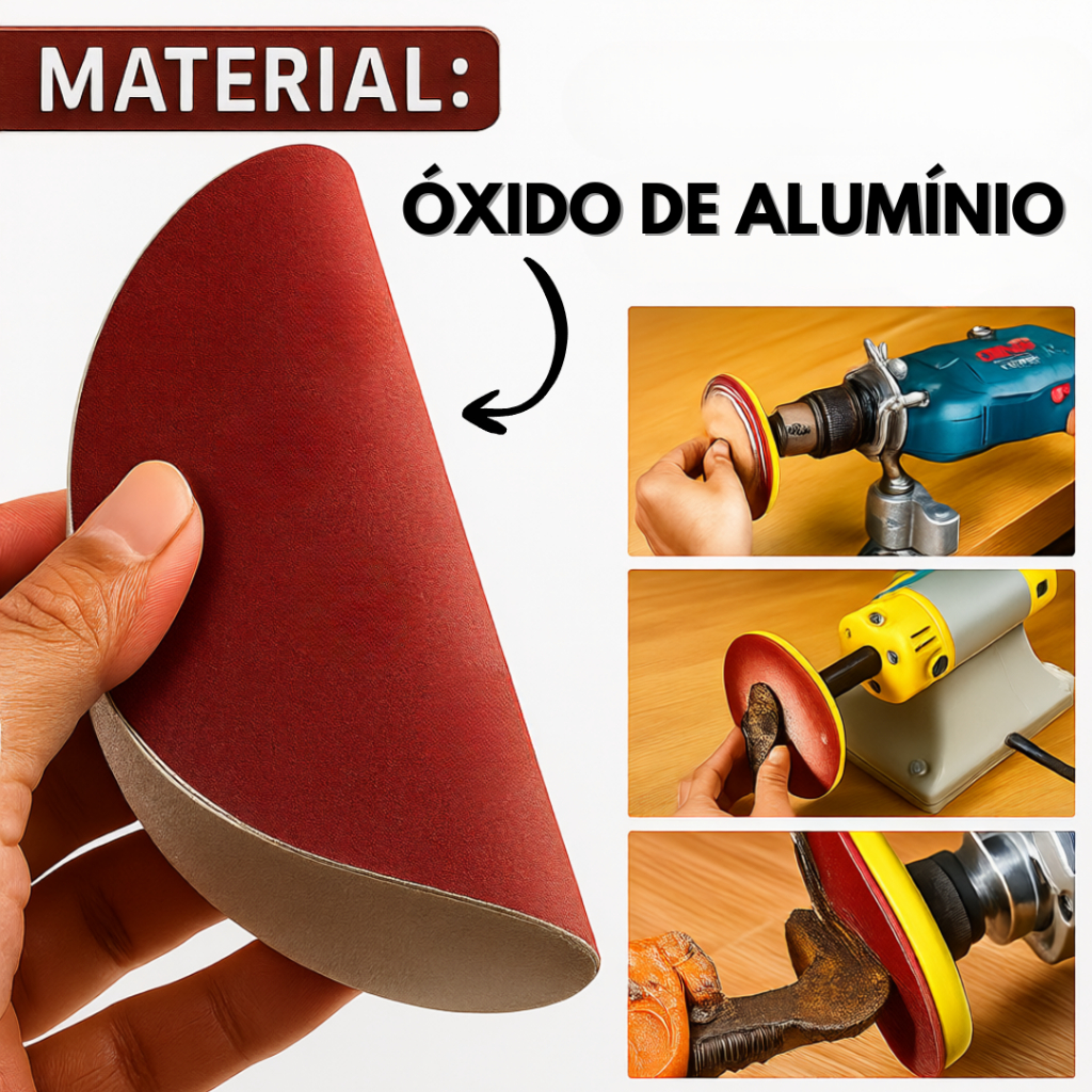 Disco de Lixa Velcro Circular 125mm 10 Unidades Sem Furos Lixadeira Roto Orbital para Ferro Metal Madeira e Massa — imagem 2 de 2
