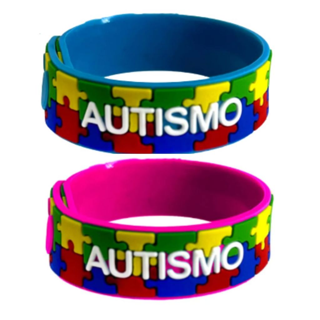2 Pulseiras Ajustáveis Autismo Infantil - Quebra Cabeça em Oferta na Shopee