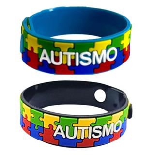 2 Pulseiras Ajustáveis Autismo Infantil - Quebra Cabeça em Oferta na Shopee