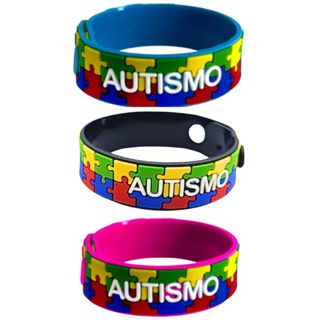 3 Pulseiras Ajustáveis Autismo Infantil - Quebra Cabeça em Oferta na Shopee