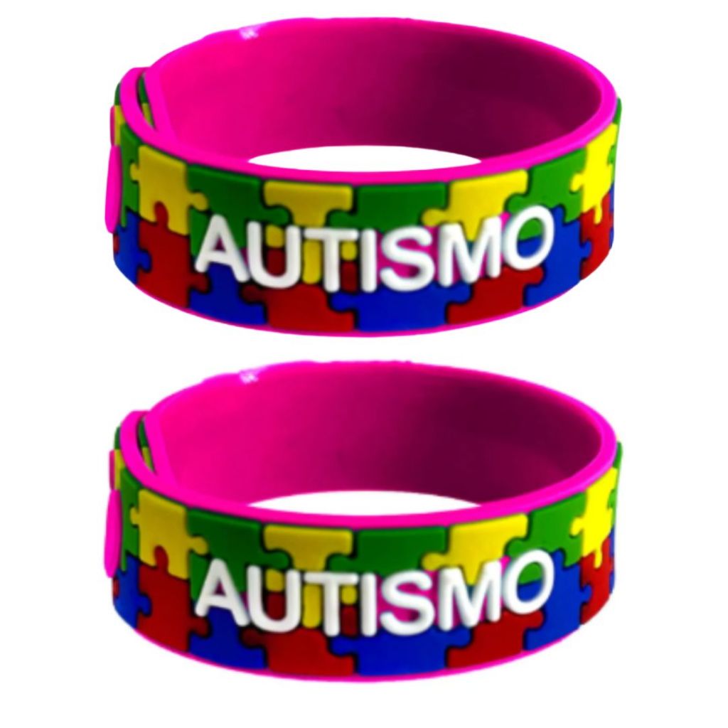2 Pulseiras Ajustáveis Autismo Infantil - Quebra Cabeça em Oferta na Shopee