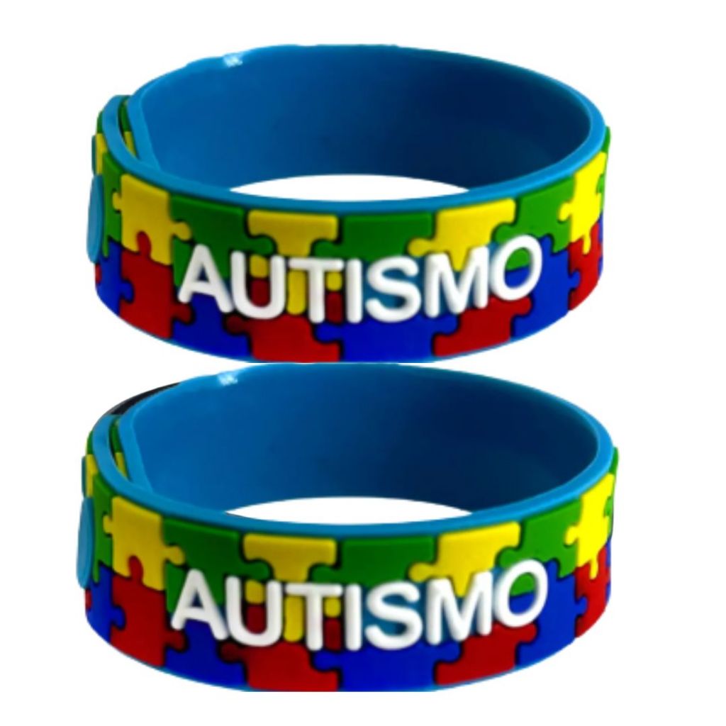 2 Pulseiras Ajustáveis Autismo Infantil - Quebra Cabeça em Oferta na Shopee