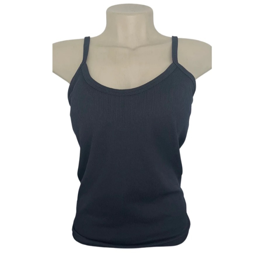Regata Feminina Canelada Algodão com Elastano Ribana Blusinha Básica Estilosa