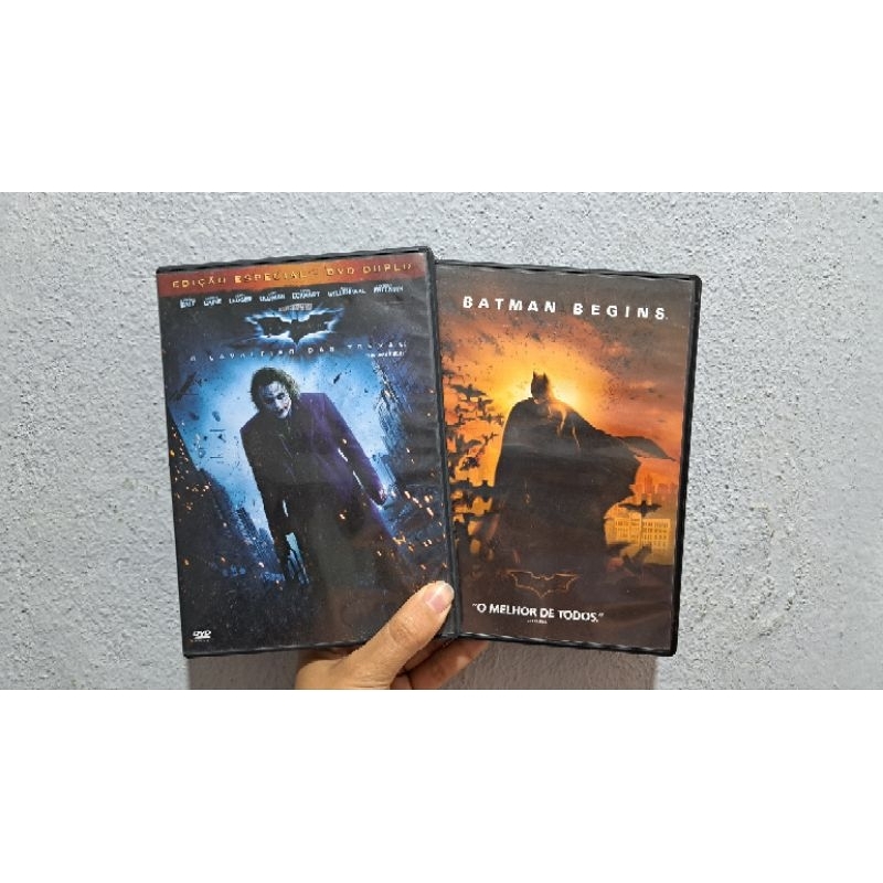 DVDs Batman: O Cavaleiro das Trevas & Batman Begins 2008/2005 Christian Bale Dublado Usado Original