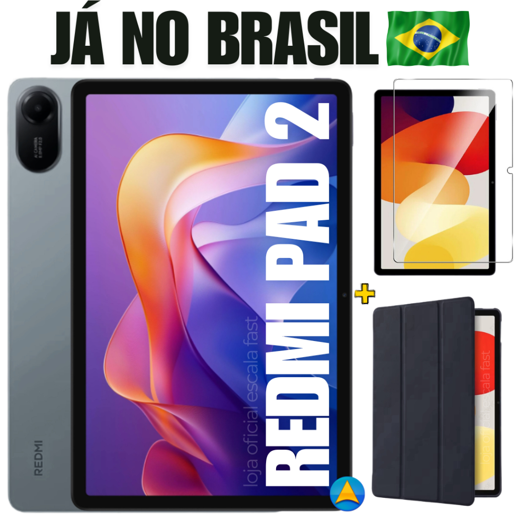 Novo Tablet Xiaomi Redmi Pad 2 256/8GB ou 128/4GB de Ram + Capa Original + Pelíc