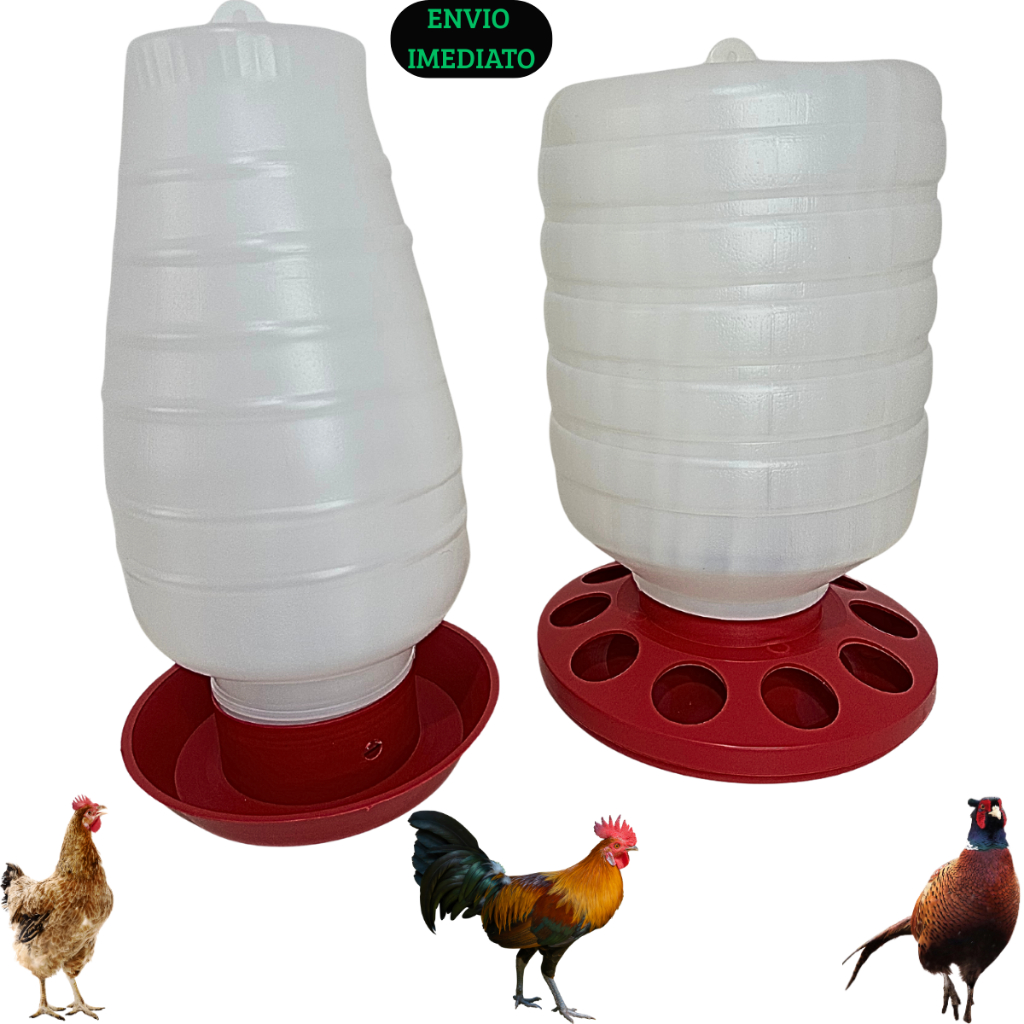 Comedouro Bebedouro Aves Galinhas Galos Faisão Granja Automático 5kg E 5l