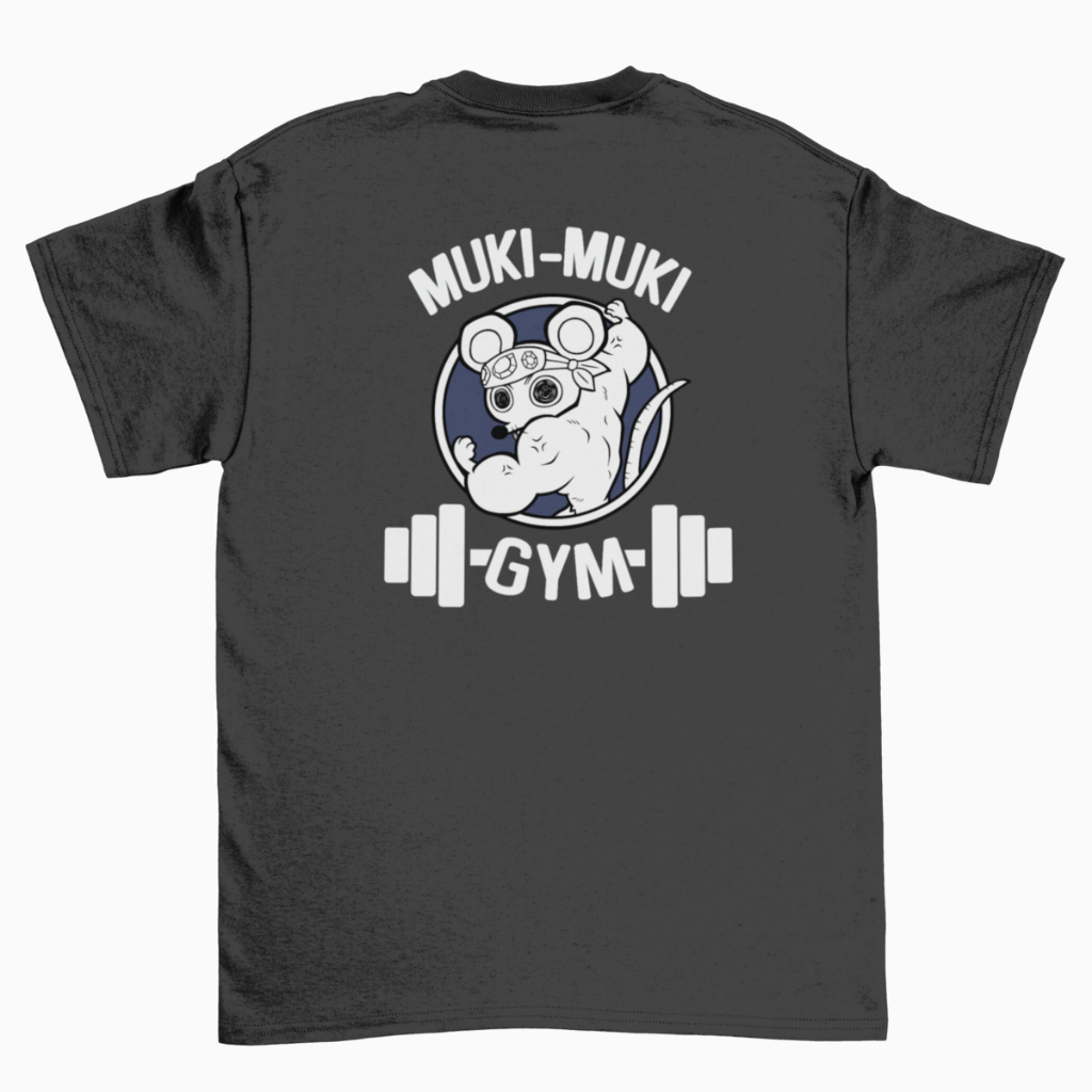 Camiseta Anime Funny Ninja Mice Muki Muki Gym Frente E Costas Envio Rápido Plus Size 100% Algodão
