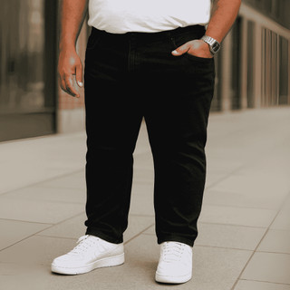 Calca Masculina Jeans Slim Plus Size Lycra Elastano Presente Homens Casual Tam 50 a 56 Sarja Dia dos Pais 