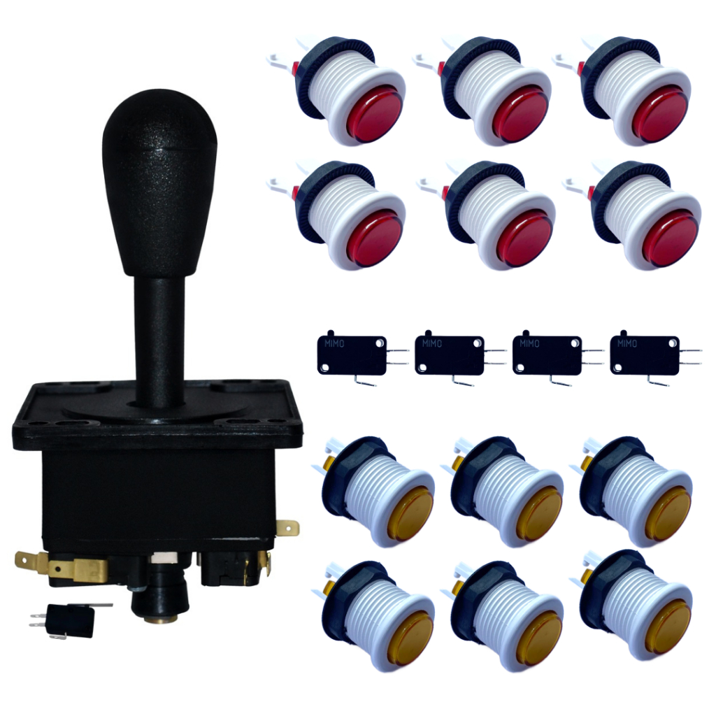 Kit 12 Botões Acrílico Arcade Fliperama 1 Comando Joystick