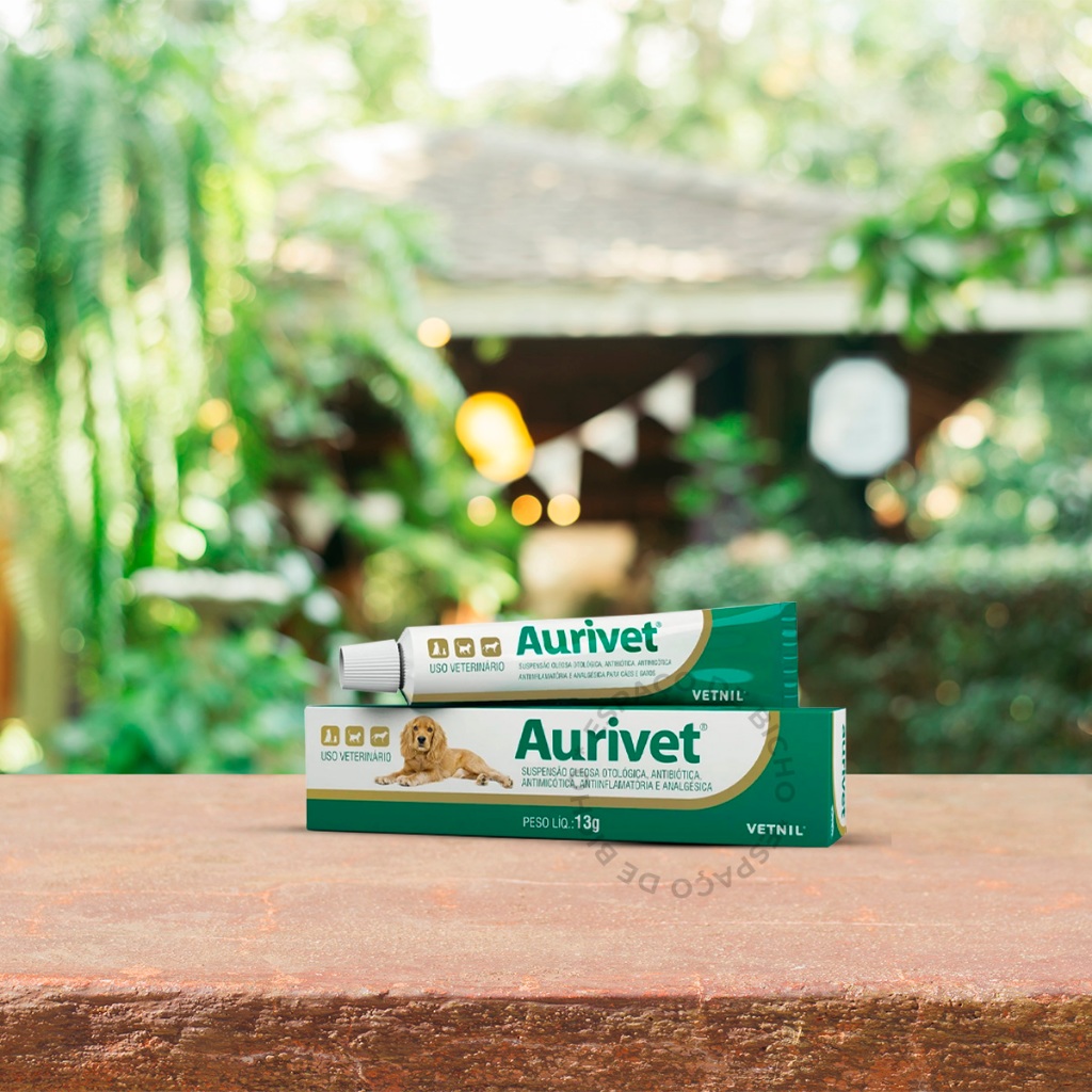 Detalhes do Aurivet Otológica 13g Pomada Tratamento De Otites Vetnil