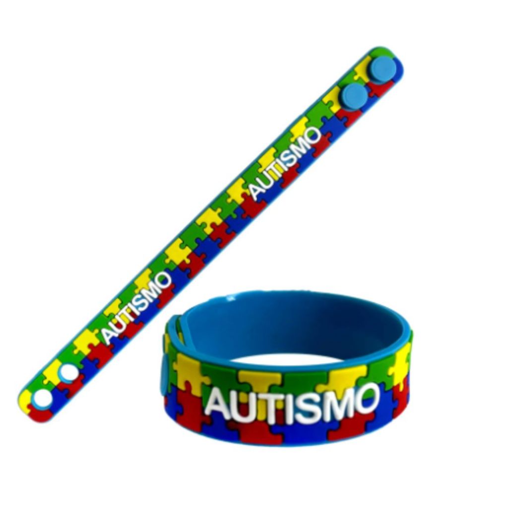 Pulseira De Identificação Autista Silicone Infantil Autismo em Oferta na Shopee