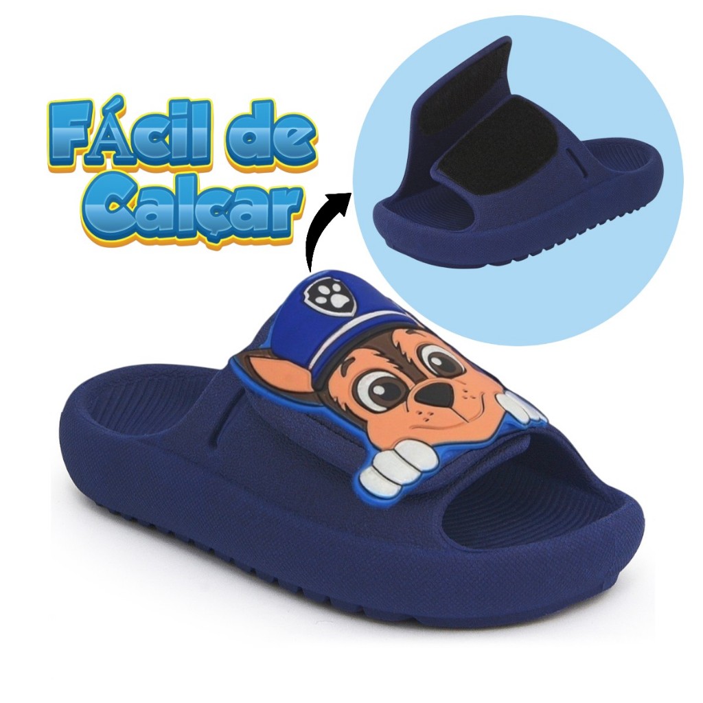 Sandália Babuche Chinelo Infantil Menino Anatomico Macio Ortopédico Patrulha Canina Ajustável em Oferta na Shopee
