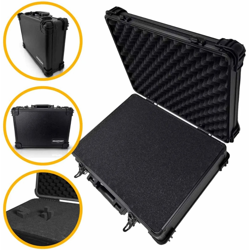Maleta Anti Impacto Com Espuma Protetora Tamanho Médio 39 x 29 x 12 Brasfort em Oferta na Shopee
