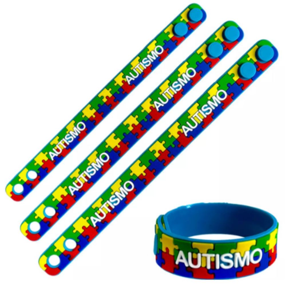 3 Pulseiras Ajustáveis P/ Autismo/autistas - Quebra Cabeça em Oferta na Shopee