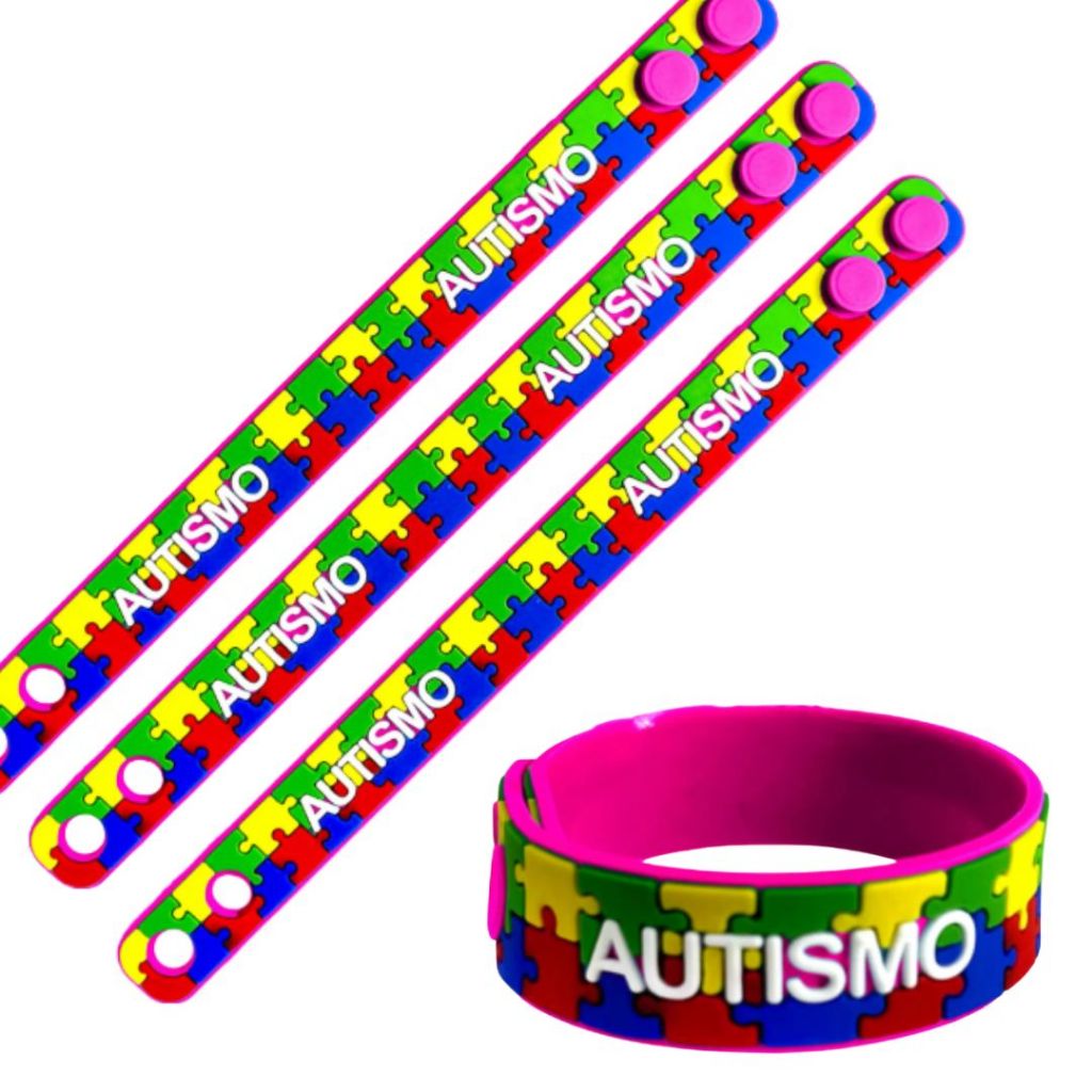 3 Pulseiras Ajustáveis P/ Autismo/autistas - Quebra Cabeça em Oferta na Shopee