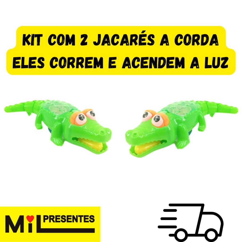 Kit com 2 Jacares a corda com luz, lembrancinha para festa ou presente. em Oferta na Shopee