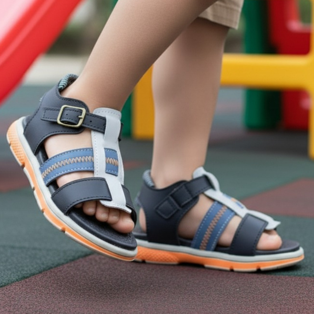 Papete Infantil Masculina Sandália Menino Escolar Anatômica Confortável Juvenil Lançamento Leve Verão