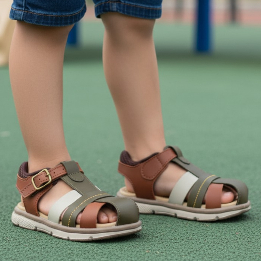 Papete Sandália Infantil Masculina Anatômica Fivela Percata Chinelo Escolar Dia Leve Criança Macia