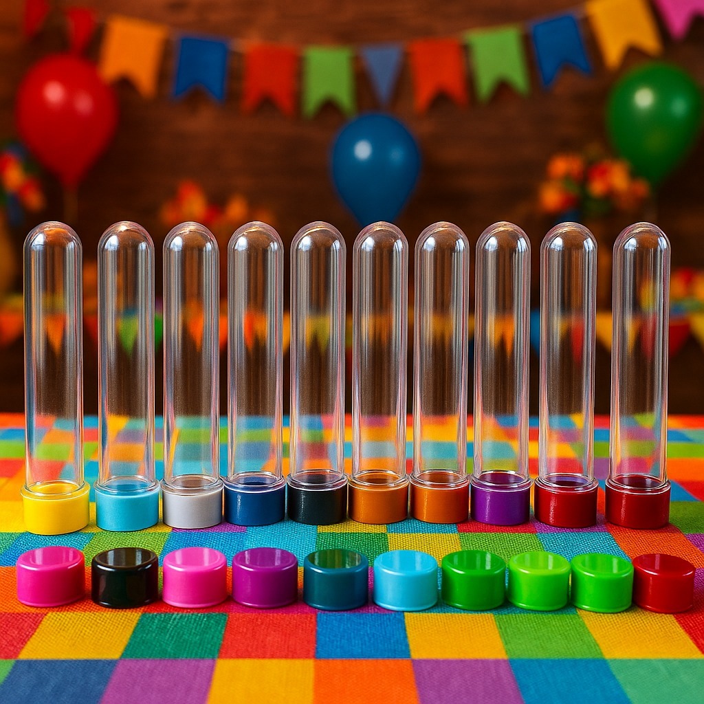 KIT 50 TUBETES LEMBRANCINHA 13CM ACRÍLICO - PARA DECORAÇÃO, FESTA DE CRIANÇA OFF em Oferta na Shopee