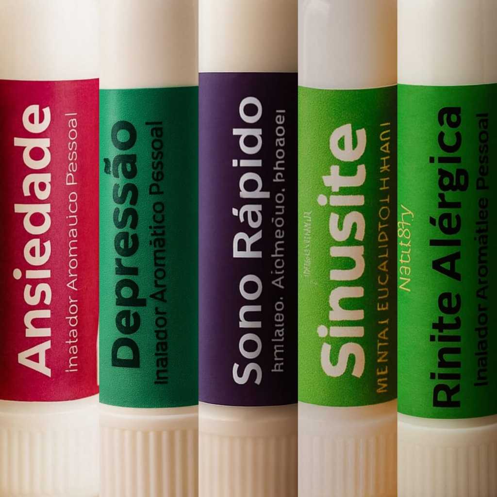 <ECONOMIA> Kits Inaladores de Aromaterapia - Bem-estar, Energia, Relaxamento e Conforto Respiratório