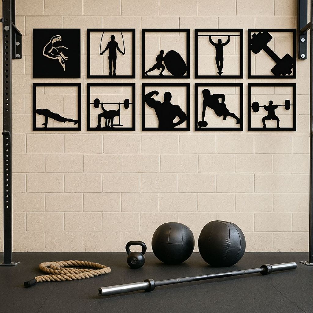 Kit 10 Quadros Decorativo para Academia Decoração Crosfit Musculação Life Style para Deixar seu Ambiente Diferenciado em Oferta na Shopee