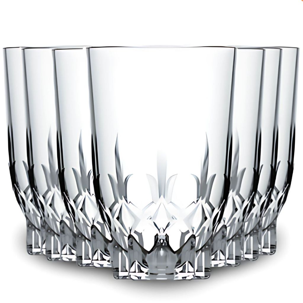 Jogo De Copos Em Vidro Kit 6 ou 12 Peças Cozinha Para Água Suco Drink refrigerante Mesa Po...